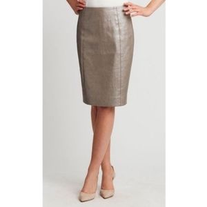 NWT, Etcetera Quartz Metallic Faux Leather Skirt